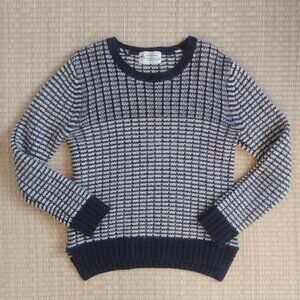 Spick and Span wool angora navy and off white cream sweater approx XS